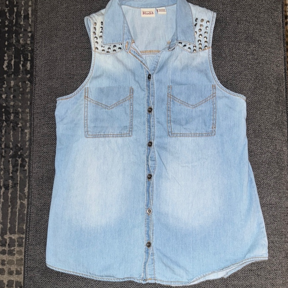 Mudd Light Blue Denim Sleeveless
